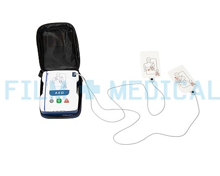 Defibrillator In blue case with Pads 